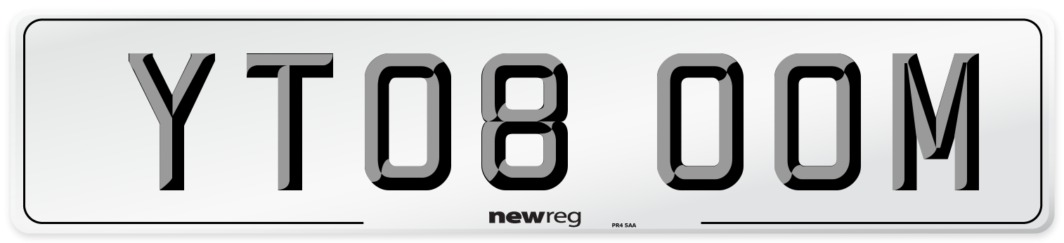 YT08 OOM Number Plate from New Reg